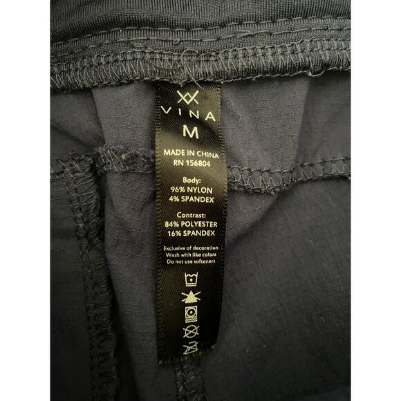 VINA Active Nylon Drawstring Athletic Navy Blue Joggers Size M - Picture 4 of 7